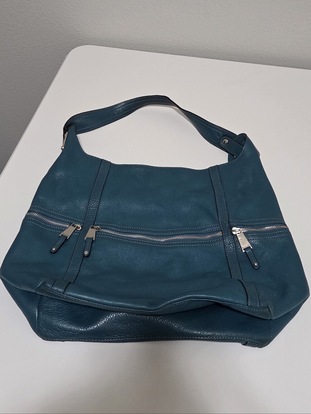 Tignanello Teal Leather Handbag
